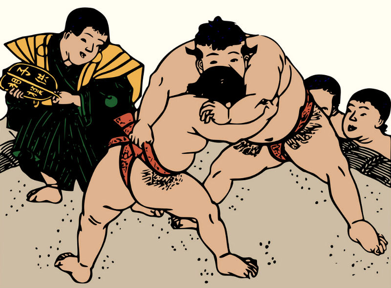 昔の相撲の絵